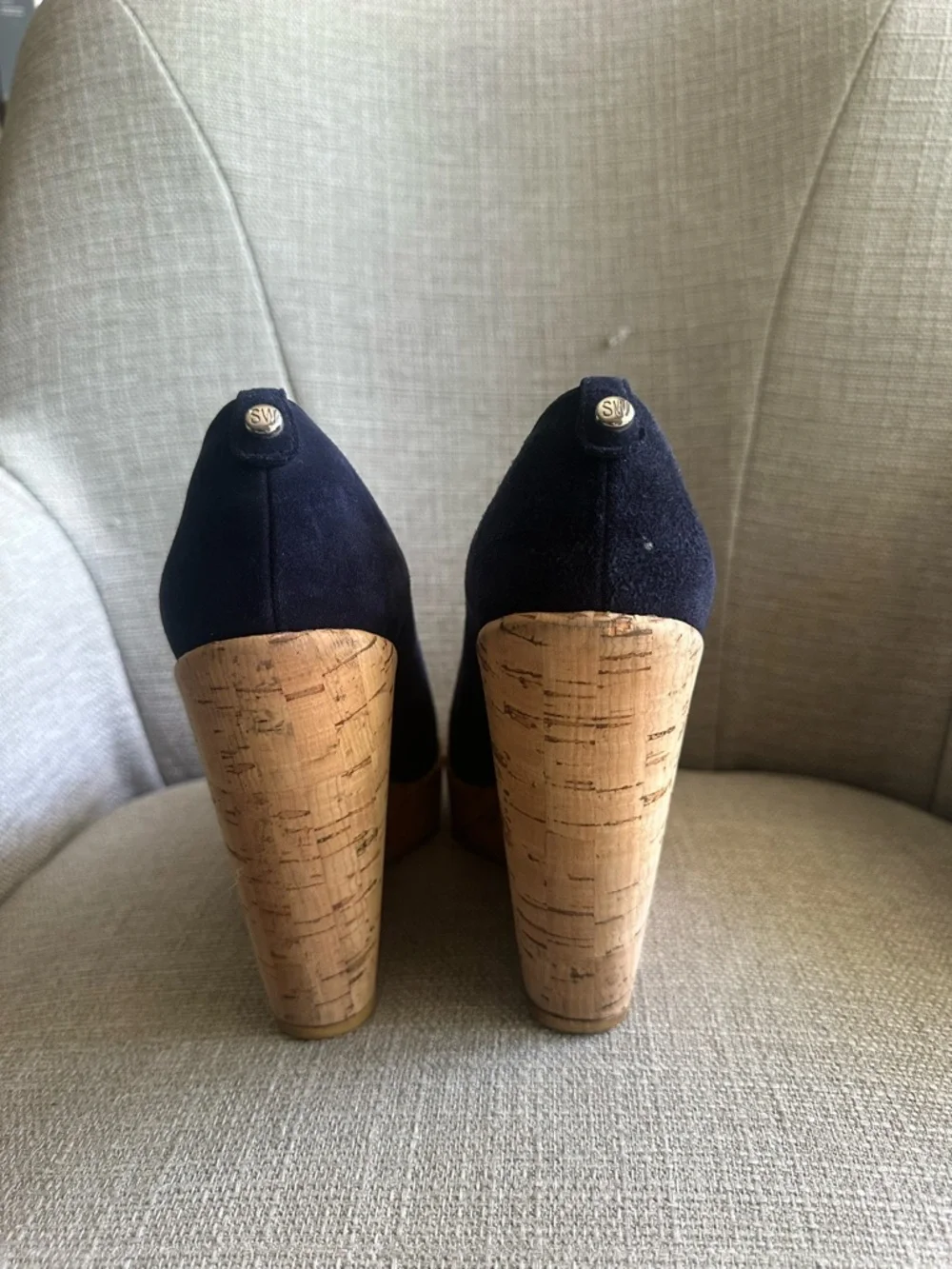 Stuart Weitzman Corkswoon Suede Wedges - Picture 5 of 7